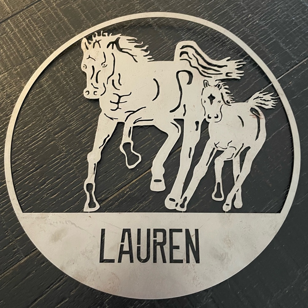 Custom Metal Laser Cut “Lauren” Sign